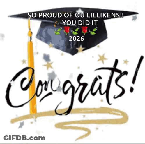 Congratulations Card With Graduation Cap GIF
