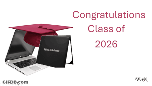 Congratulations Class Of 2026 With A Graduation Cap And Diploma GIF