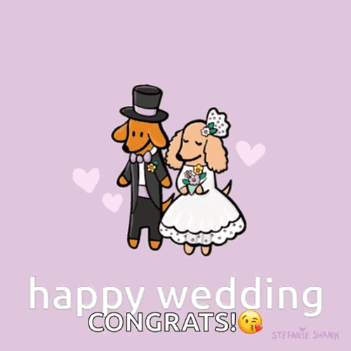 Congratulations Dog Couple Wedding GIF