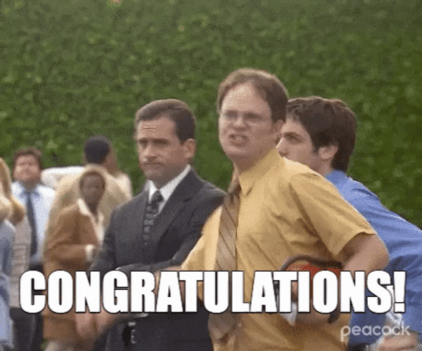 Congratulations Funny Dwight Schrute Fist Pump GIF