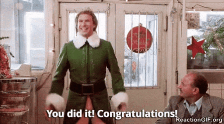 Congratulations Funny Man Will Ferrell Elf Movie GIF