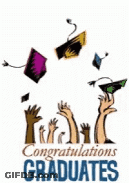 Congratulations Graduate Animated Throwing Academic Cap GIF