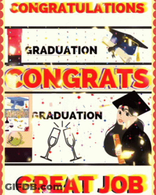 Congratulations Graduate Great Job Wine Glass Toss GIF