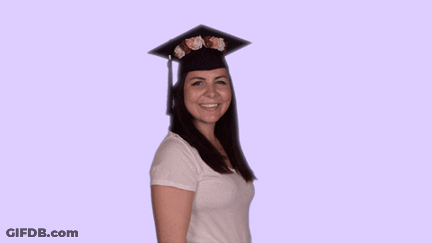 Congratulations Graduate Happy Woman Throwing Cap GIF
