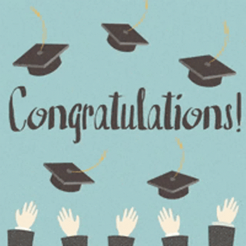 Congratulations Graduate Throwing Academic Cap Animation GIF
