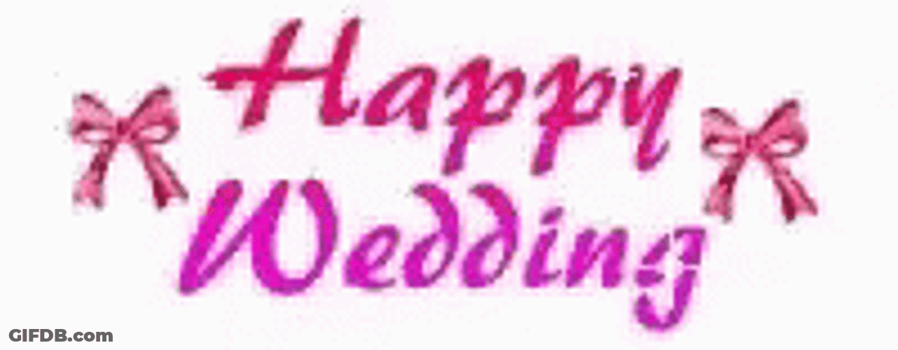 Congratulations Happy Wedding Text Animation GIF