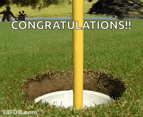 Congratulations Hole In Grass GIF