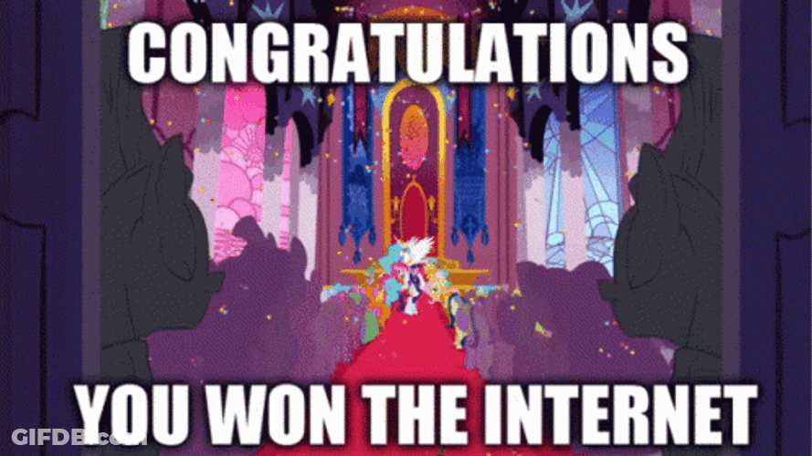 Congratulations Meme You Won The Internet GIF