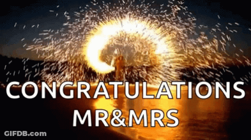 Congratulations Mr And Mrs Firework Display GIF
