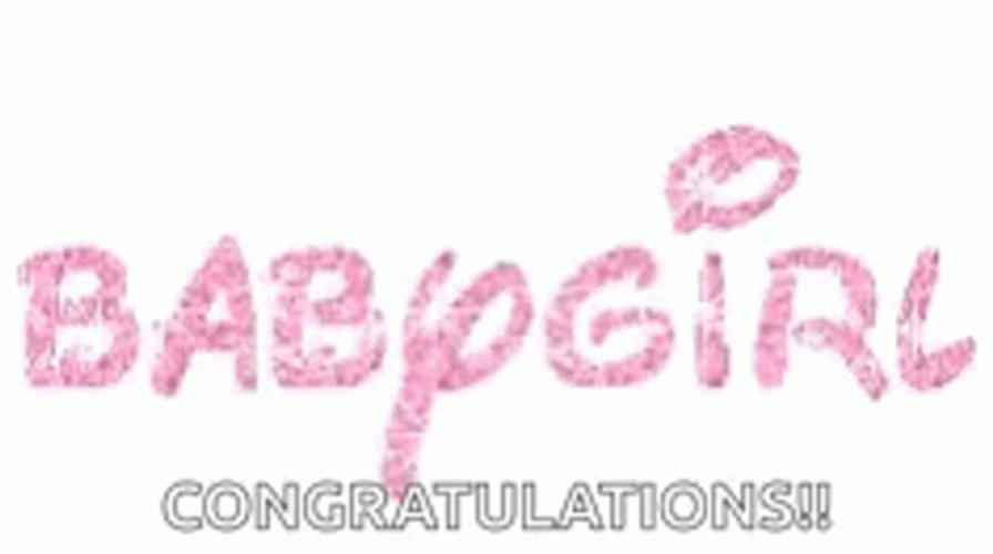 Congratulations New Baby Girl Glitter GIF