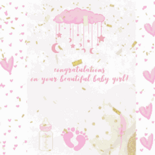 Congratulations New Baby Girl Message GIF