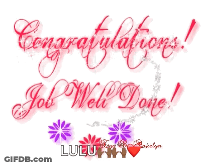 Congratulations On Your Job Well Done Pink GIF