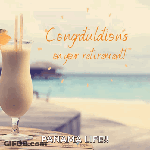 Congratulations Retirement Panama Drink GIF