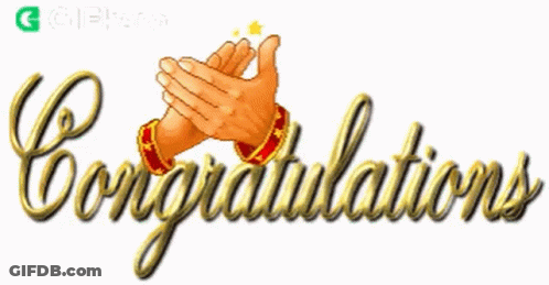 Congratulations Sign With Two Hands Applauding GIF