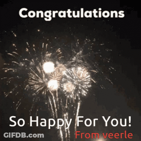 Congratulations So Happy For You From Veerle With Fireworks GIF