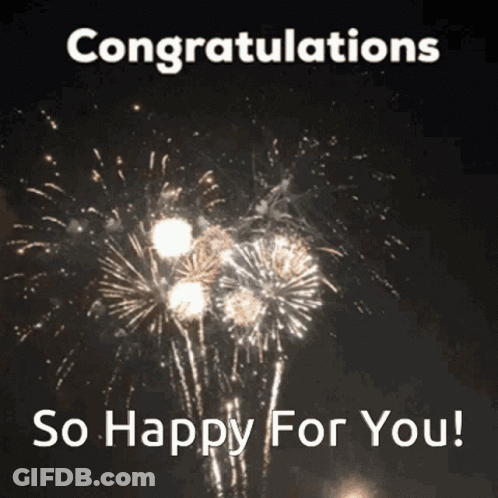 Congratulations So Happy For You With Fireworks In The Sky GIF