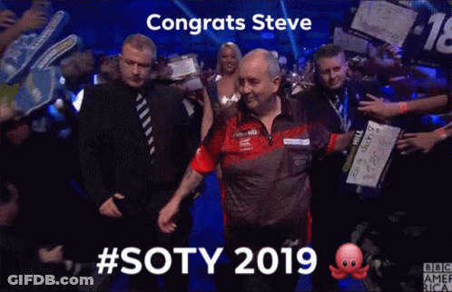 Congratulations Steve #Soty 2019 Is Displayed On The Screen GIF