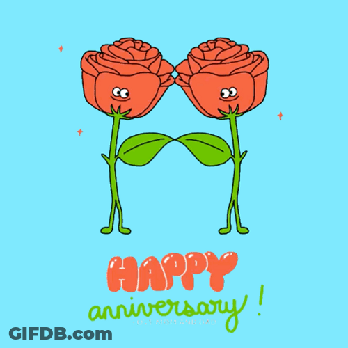 Congratulations Wedding Anniversary Roses Dancing GIF