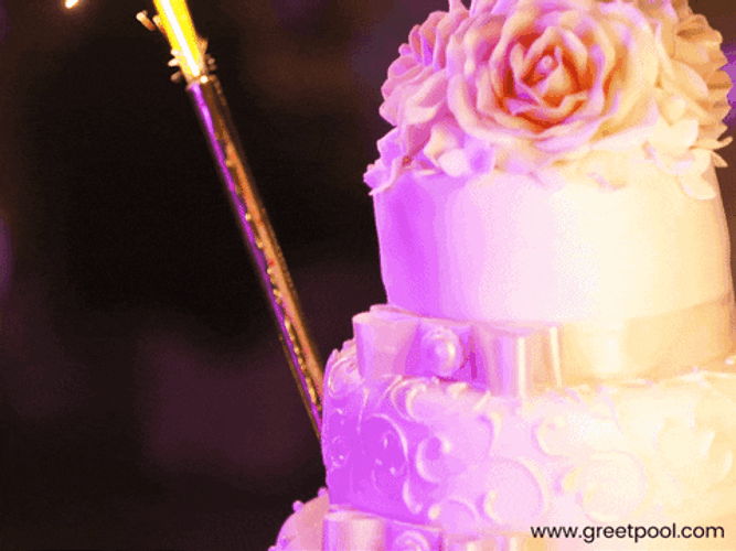 Congratulations Wedding Best Wishes Cake GIF
