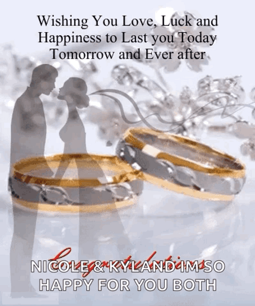 Congratulations Wedding Gold Rings GIF
