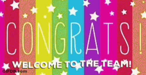 Congratulations Welcome To The Team Colorful Background GIF