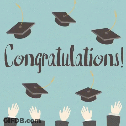 Congratulations With Graduation Caps GIF