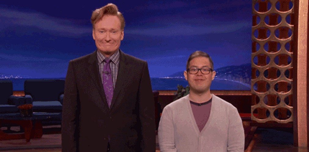 Connan O'Brien Drenched With Water GIF