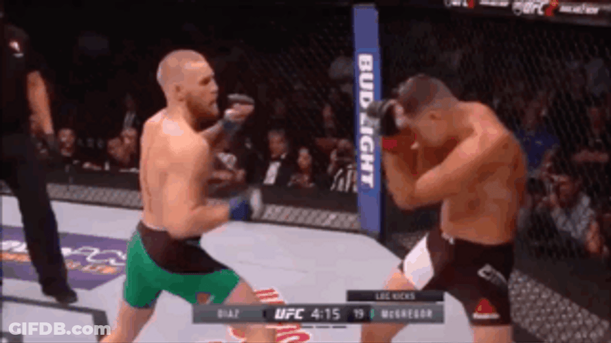 Connor Macgregor Knocks Down Nate Diaz GIF