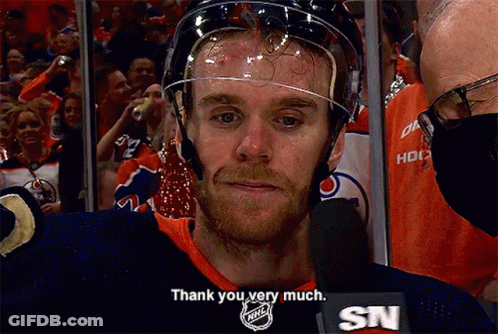 Connor Mcdavid Thank You Very Much GIF