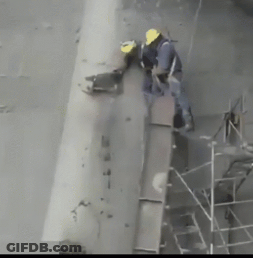 Construction Scaffold Fail GIF
