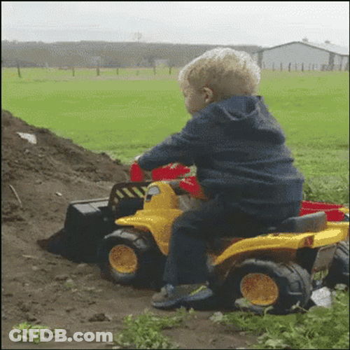 Construction Tractor Toy Baby Funny GIF