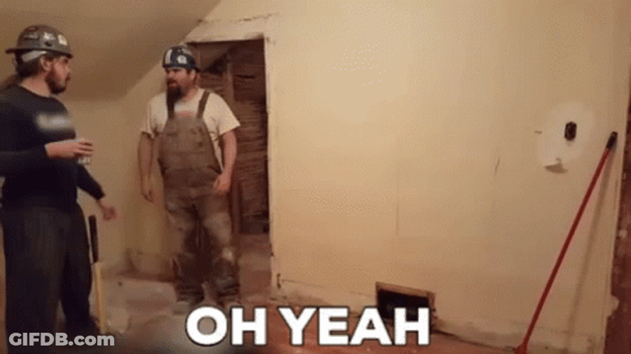 Construction Worker Breaks Through The Wall GIF