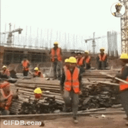 Construction Worker Dance Moves GIF