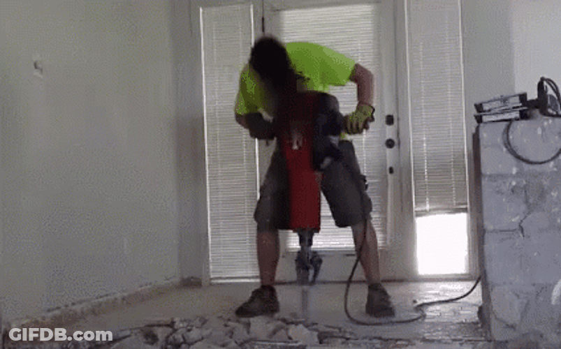 Construction Worker Metal Rock GIF