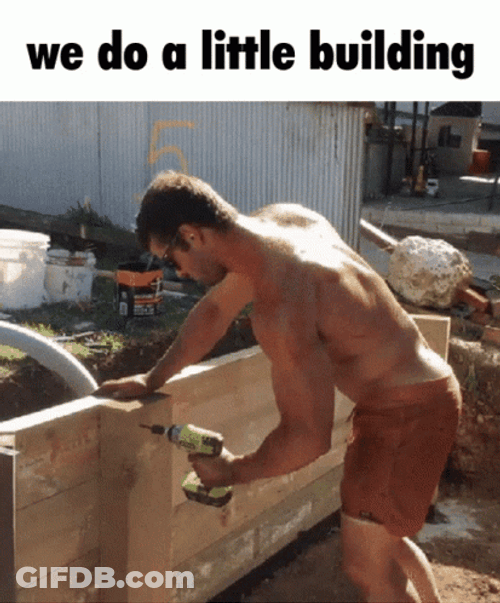 Construction Worker Pencil Grinding GIF