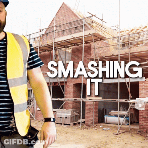 Construction Worker Smashing It GIF