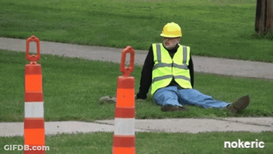 Construction Worker Tired GIF