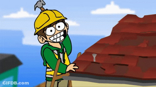 Construction Worker With Hammer GIF
