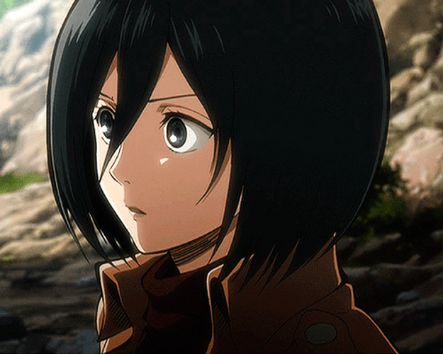 Contemplating Mikasa Ackerman GIF