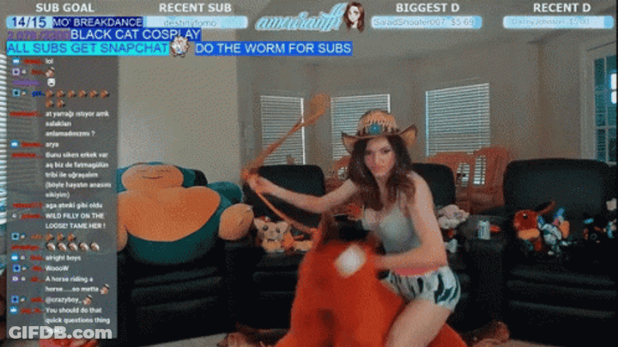 Content Creator Kaitlyn Michelle Siragusa Amouranth Girl On Top Cowgirl GIF