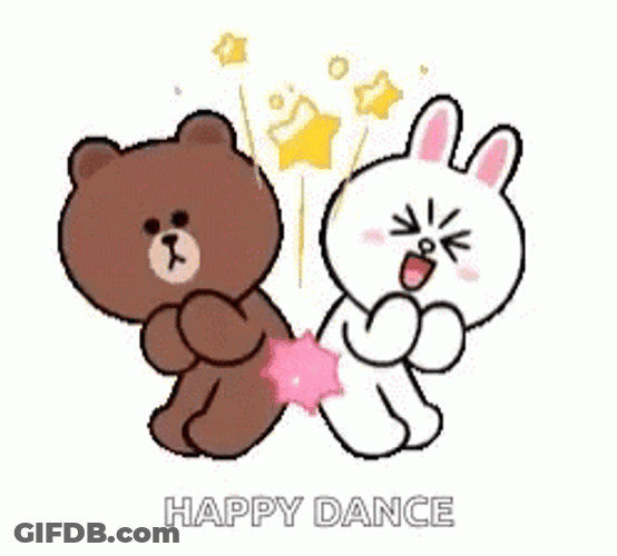 Cony And Brown Animated Happy Dance GIF