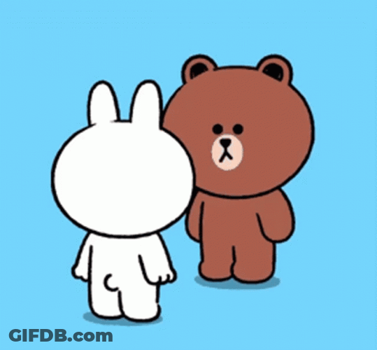Cony And Brown Flying Kiss GIF