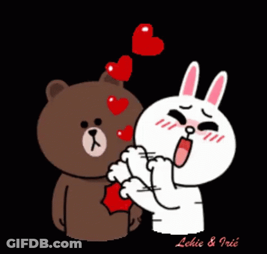 Cony And Brown Hearts GIF