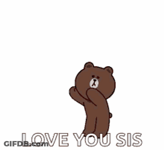 Cony Brown Sticker Hearts Love You Sister GIF