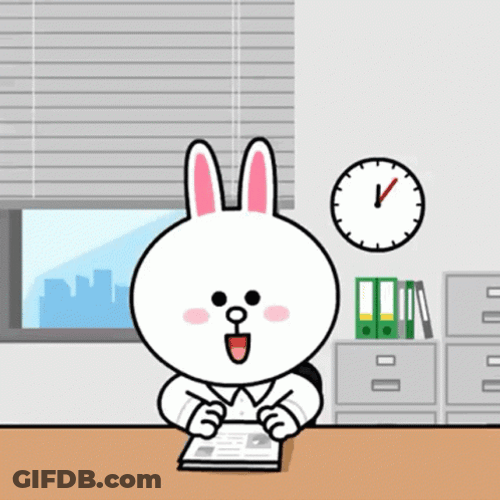 Cony Cute Rabbit Happy It's Lunch Time GIF