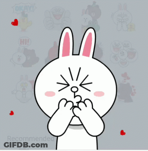 Cony Heart Big Kiss GIF