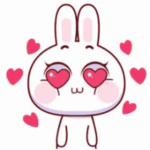 Cony Rabbit Heart Eyes GIF