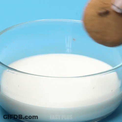 Cookie Falling Into Glass Of Milk Easy Plus GIF