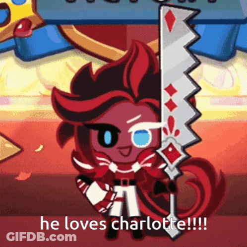 Cookie Holding Saw Says Loves Charlotte GIF