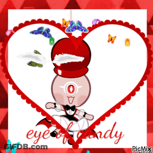 Cookie In Heart Saying Eye Of Candy GIF